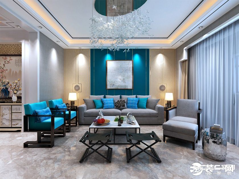 新中式三居客厅装修效果图