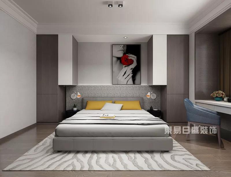 黑白灰家装设计现代简约卧室效果图