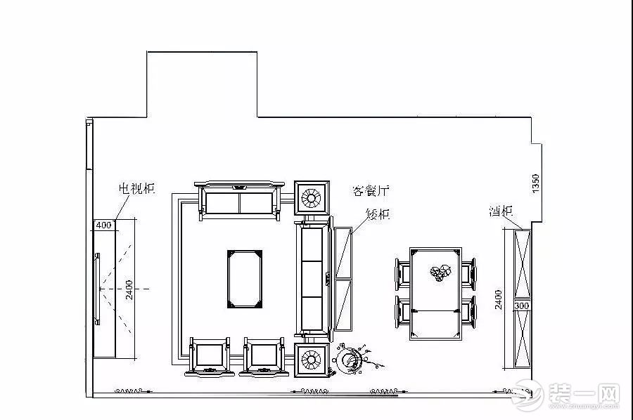 客餐厅一体户型图