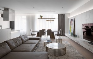 175m2极简风现代公寓室内设计效果图