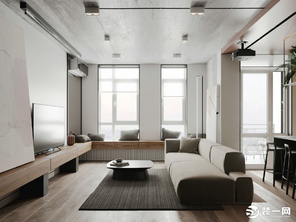 128平米红棕色系公寓室内设计效果图