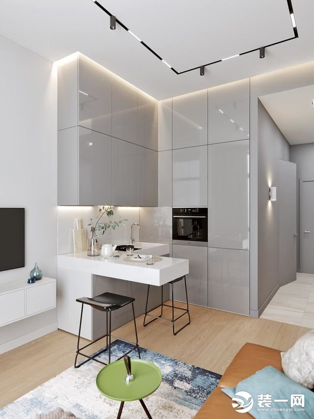 一居室loft现代简约家装公寓效果图