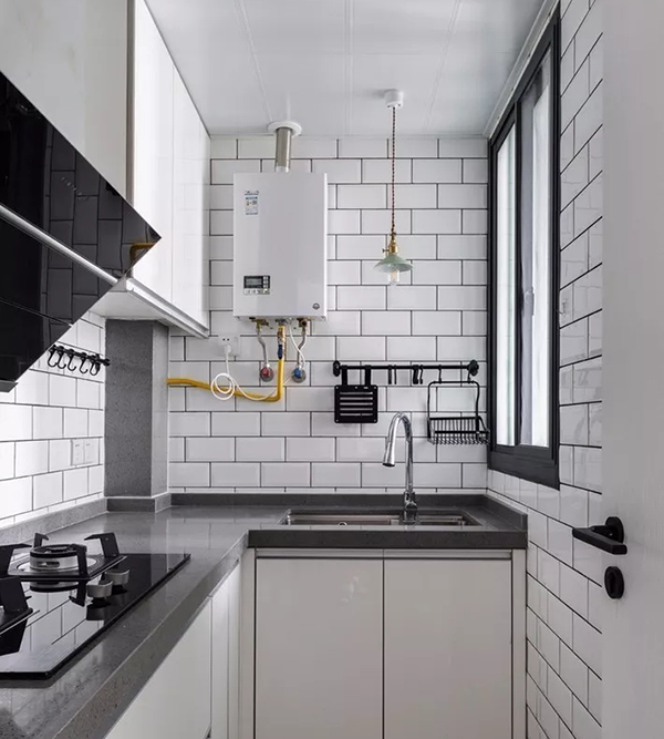 厨房瓷砖选择单色小砖设计效果图