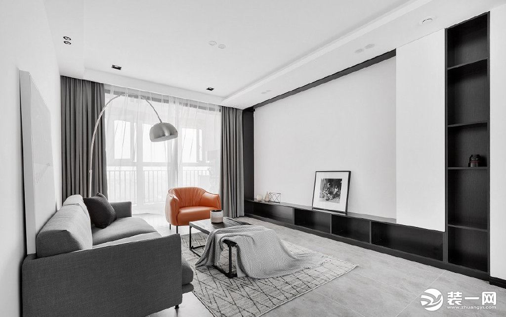 三居室黑白灰高级感设计效果图