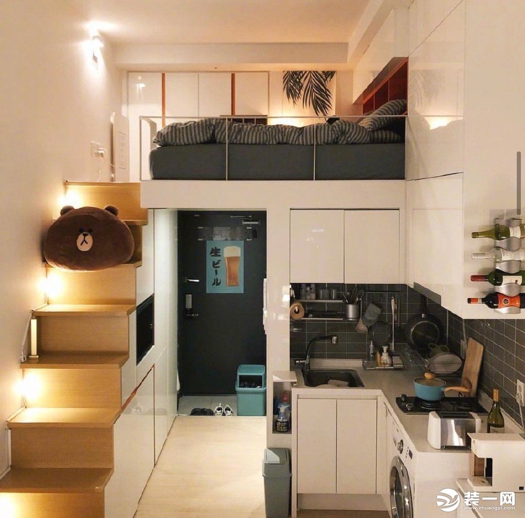 单身公寓loft温馨设计效果图
