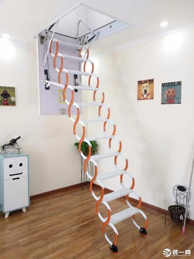 伸缩阁楼楼梯设计效果图