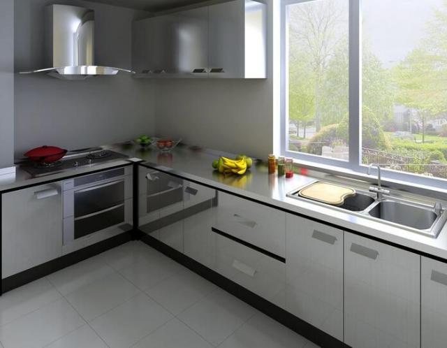 不锈钢台面厨房材质使用效果图