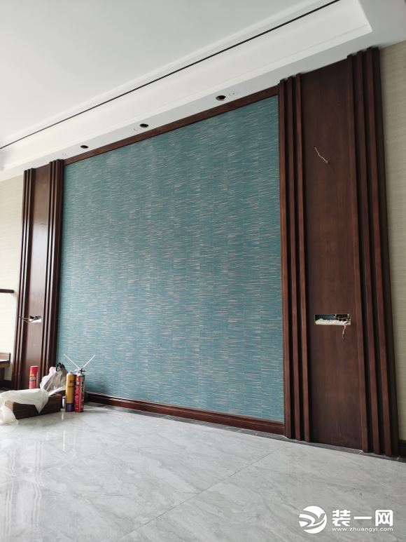汕头新中式风格装修电视背景墙设计案例图片