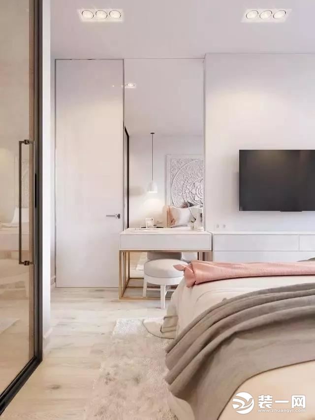 卧室墙面白色搭配设计效果图