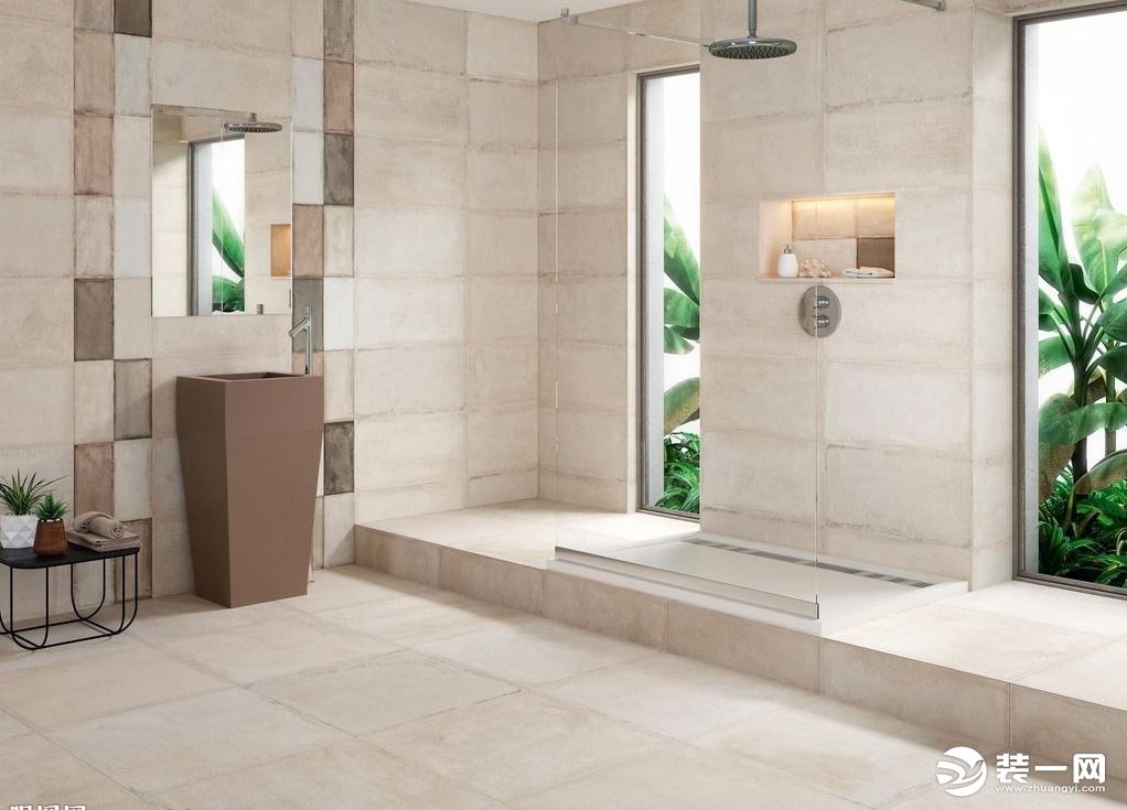 卫生间白色瓷砖装饰设计效果图
