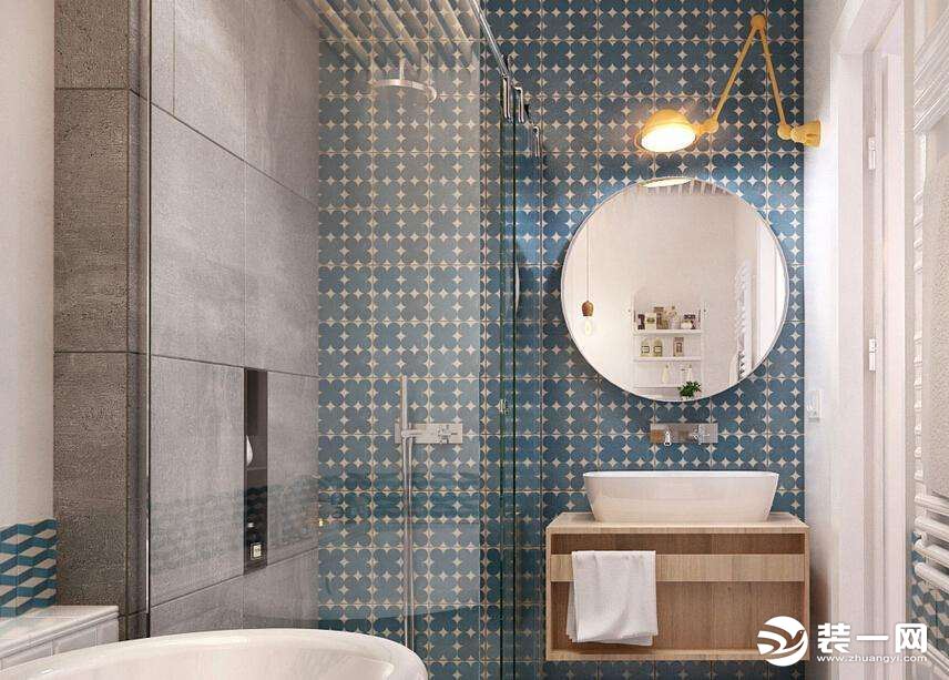 卫生间彩色瓷砖装饰设计效果图