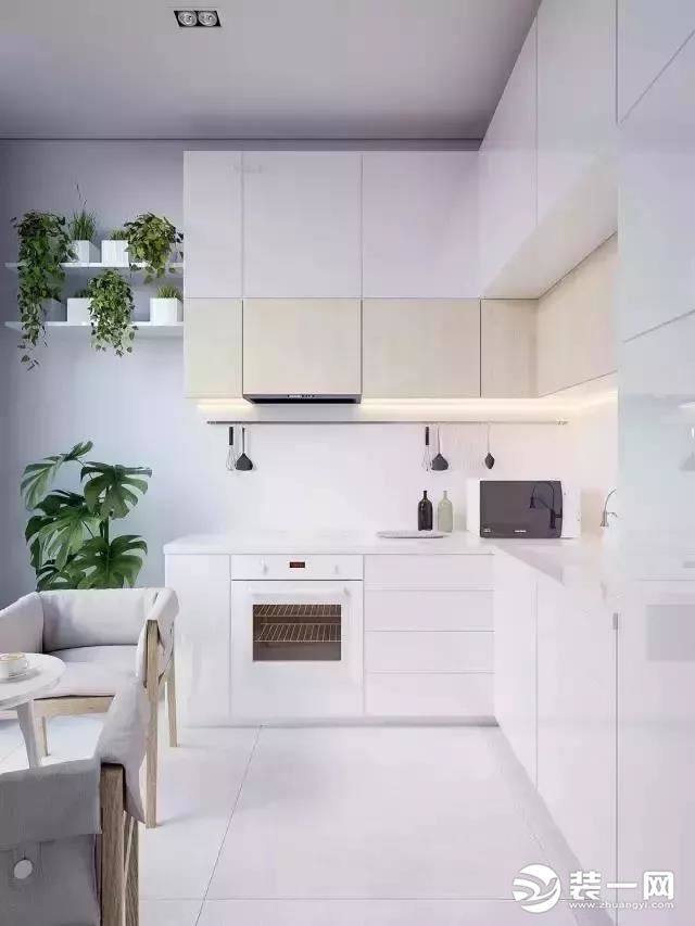 别墅开放式厨房极简设计效果图