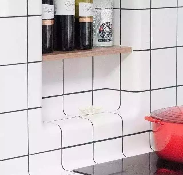 厨房橱柜台面圆角瓷砖设计效果图