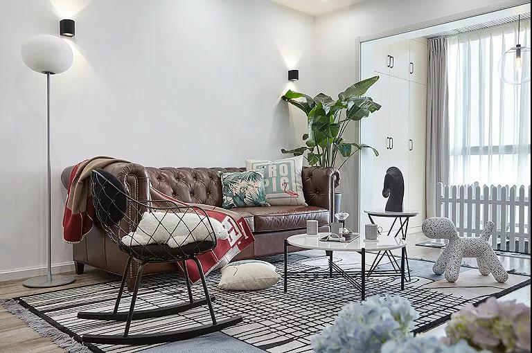 棕色系客厅沙发设计效果图