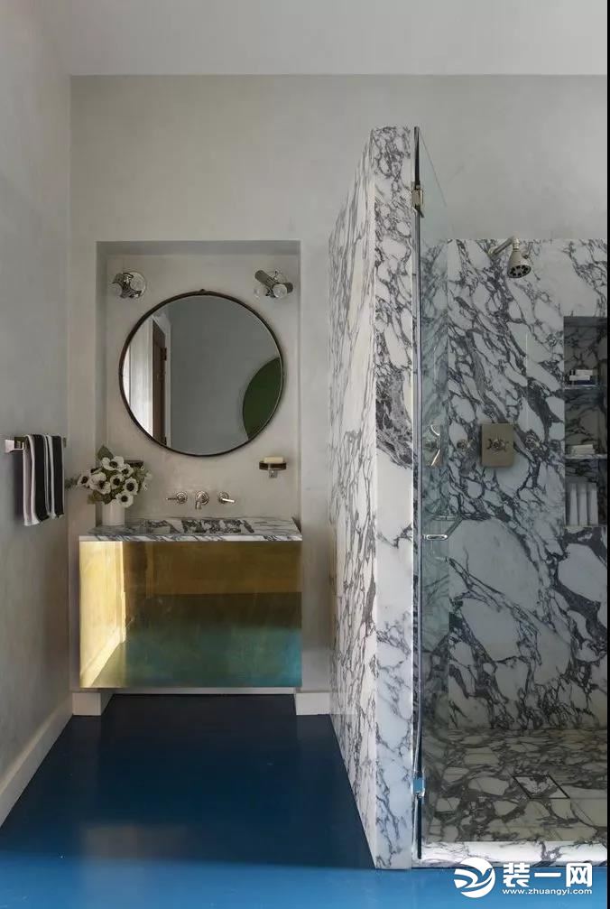 暗纹瓷砖卫浴室设计效果图