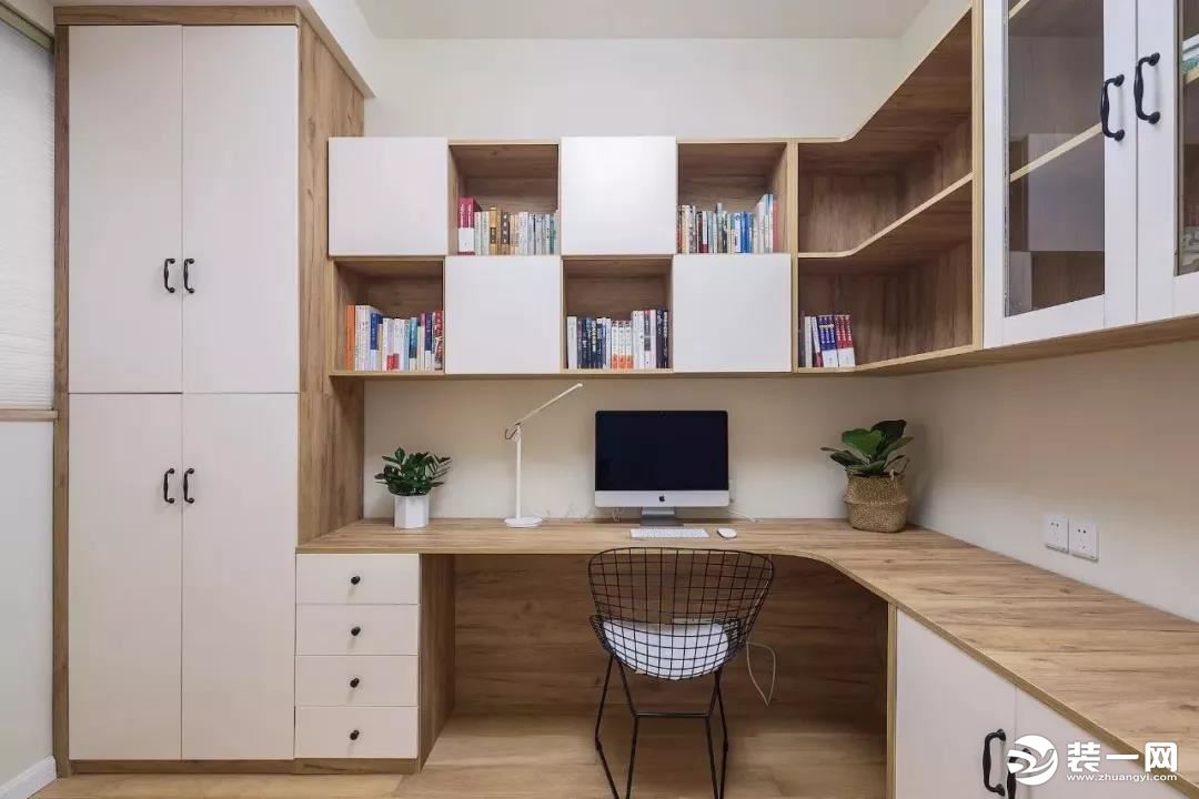 衣柜一体式书桌款式设计效果图