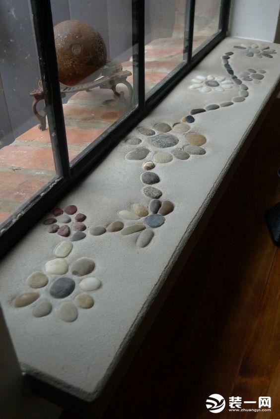 瓷砖做画铺在窗台效果图
