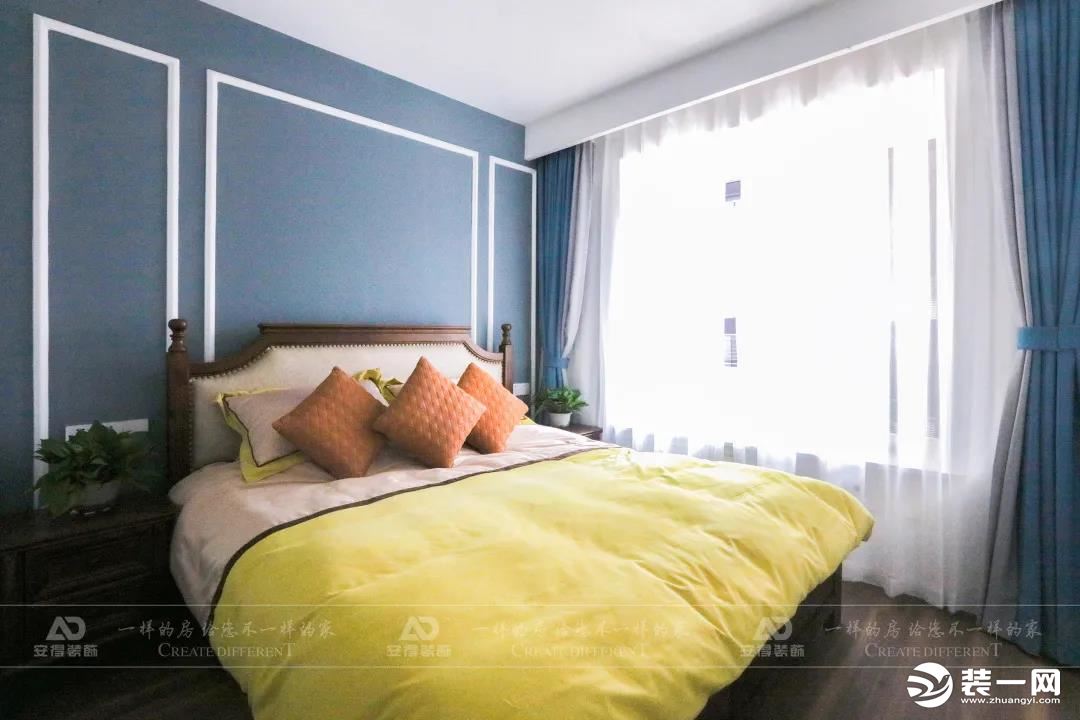 97㎡户型现代美式卧室设计效果图