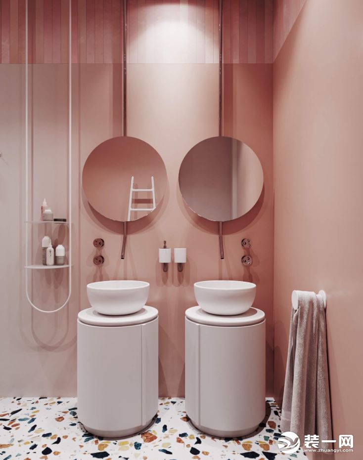 粉红色的浴室设计，可帮助您装饰自己的