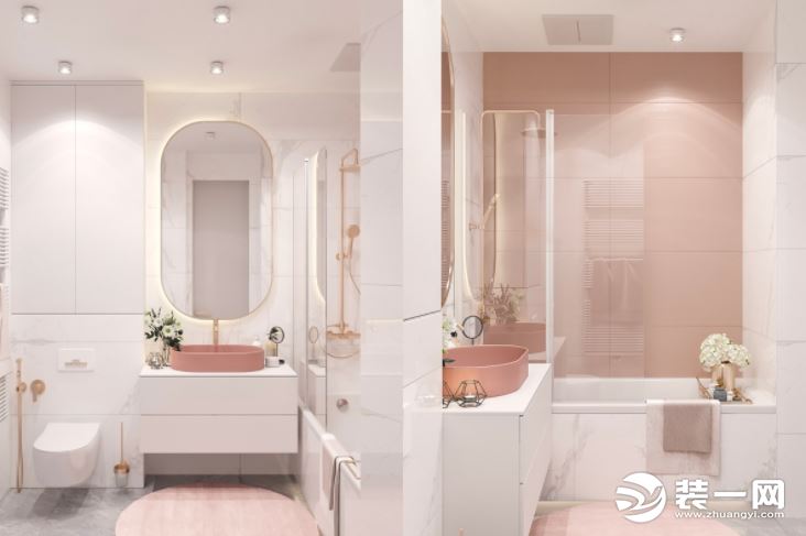 粉红色的浴室设计，可帮助您装饰自己的