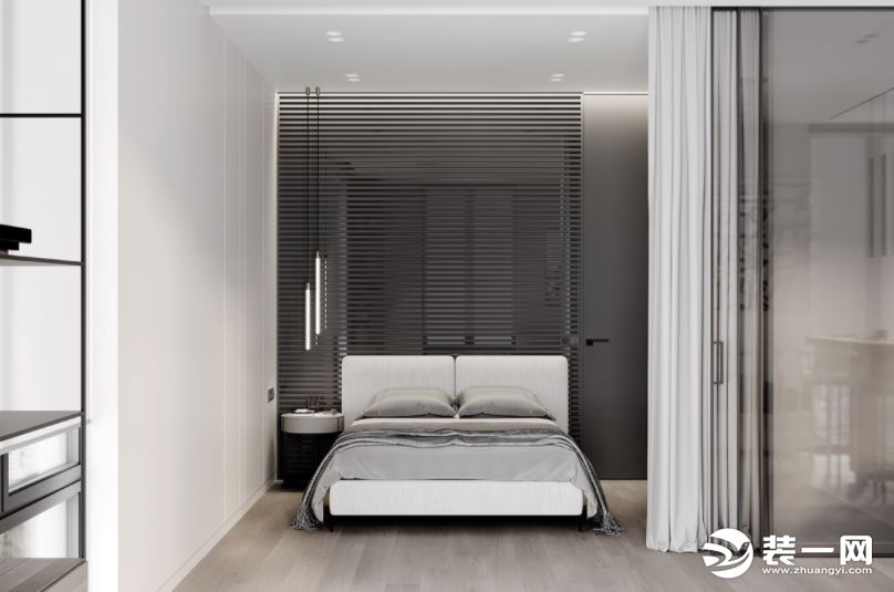 极简主义风格单间小公寓空间设计，从非传统的技术中获得装饰价值