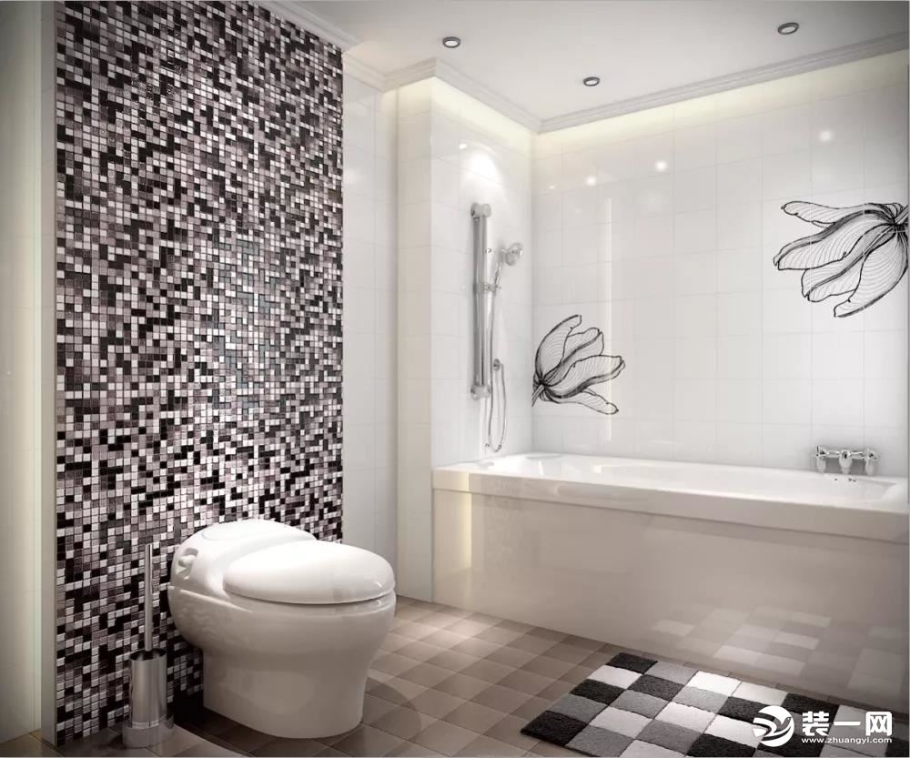 白色浴室色调设计效果图
