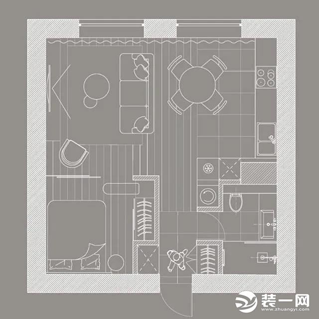 东莞装修网40平米小户型装修设计案例