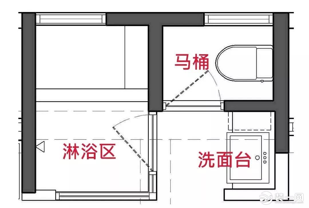 三分离式卫生间设计