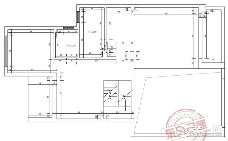 东莞东易日盛装饰公司600平米法式别墅装修案例平面图