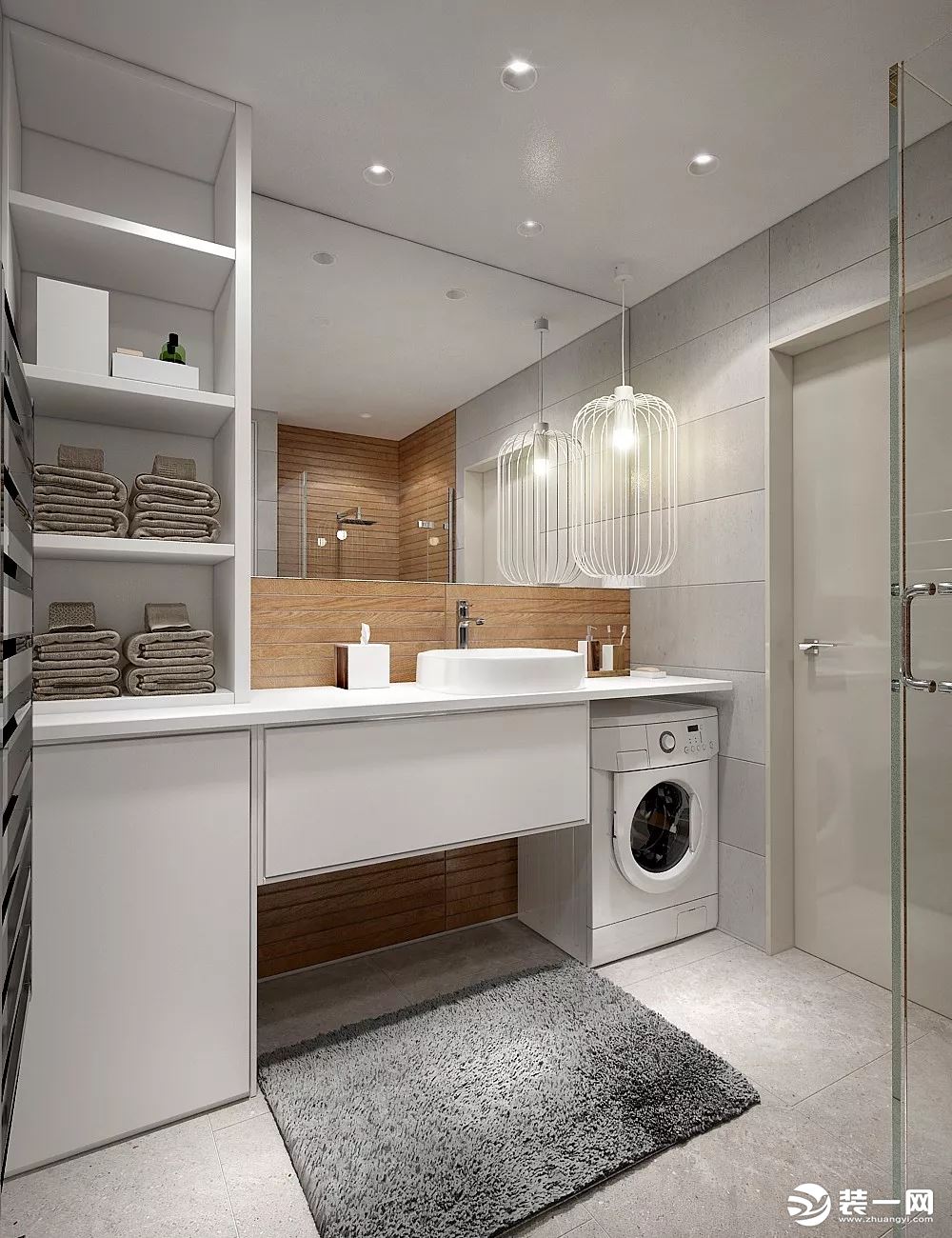 洗衣机放卫生间 5平米卫生间装修 小户型卫生间设计