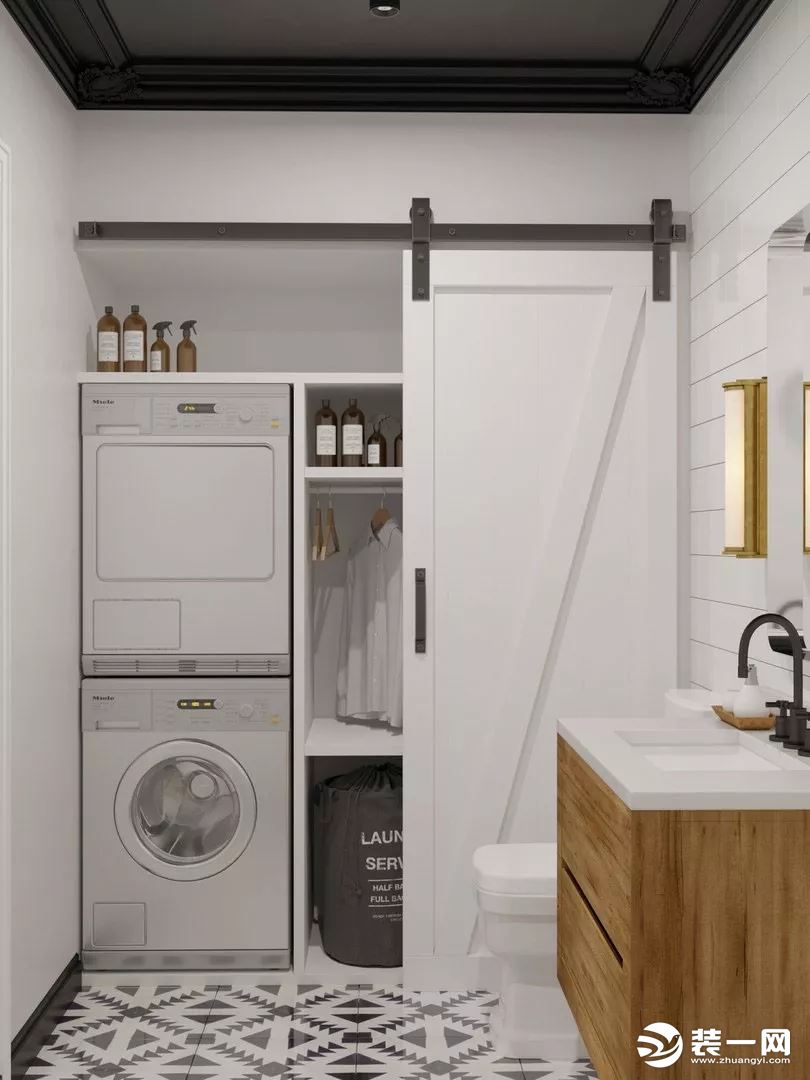 洗衣机放卫生间 5平米卫生间装修 小户型卫生间设计