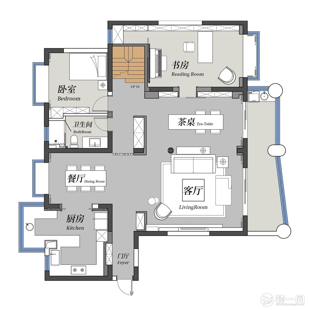 福州博若森220平复式住宅，可视化设计贯通整屋