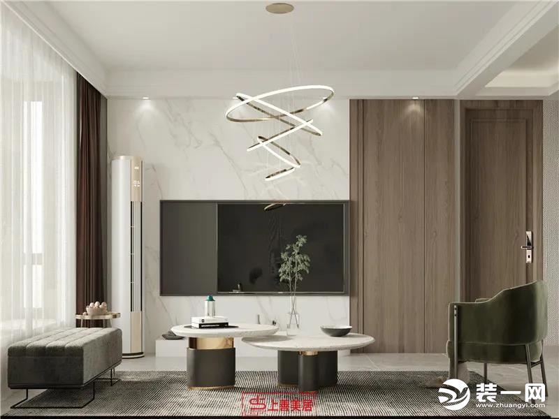 石家庄尚学苑143平三室现代风，不同材质与质感的重叠