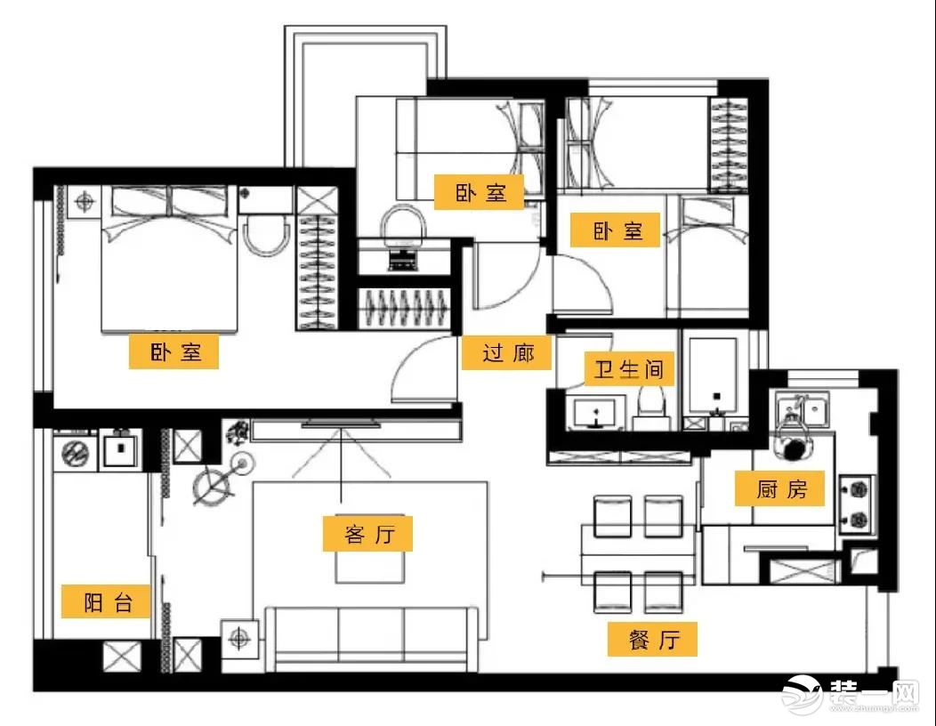 金地新家装饰公司简约亲子宅装修效果图