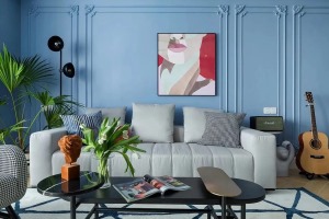 150平现代，异域风情的风格，蓝色安静的空间，一种独特艺术感