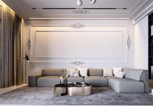 小戶型法式純色客廳設計裝修