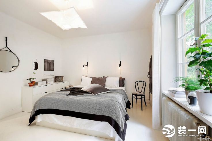 卧室照明设计 纯白清爽型效果图