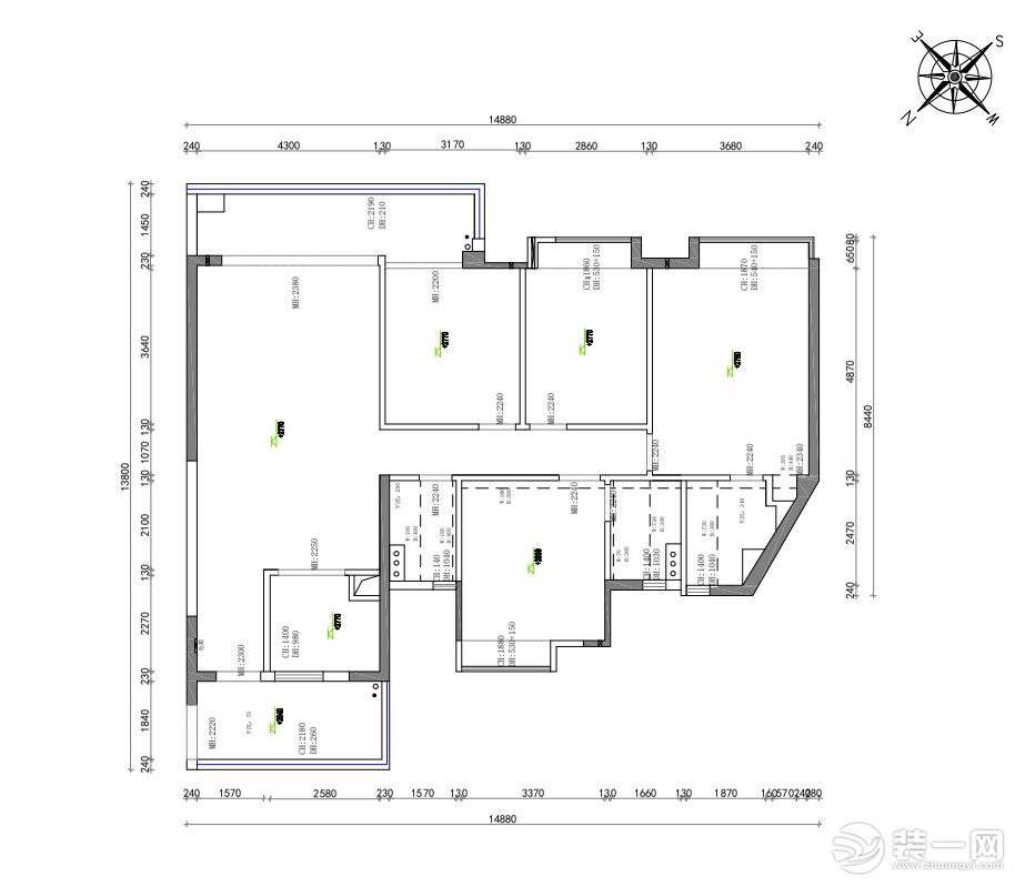 广州聚轩装饰 172平四房两厅 无死角设计改造现代极简风图