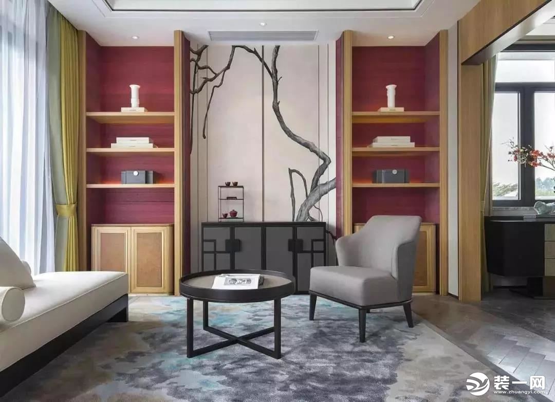新中式沙发背景墙设计效果图