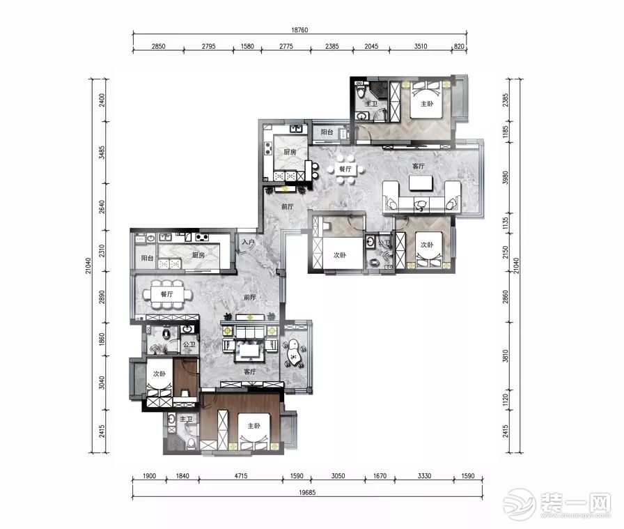 两户双拼房屋设计户型图