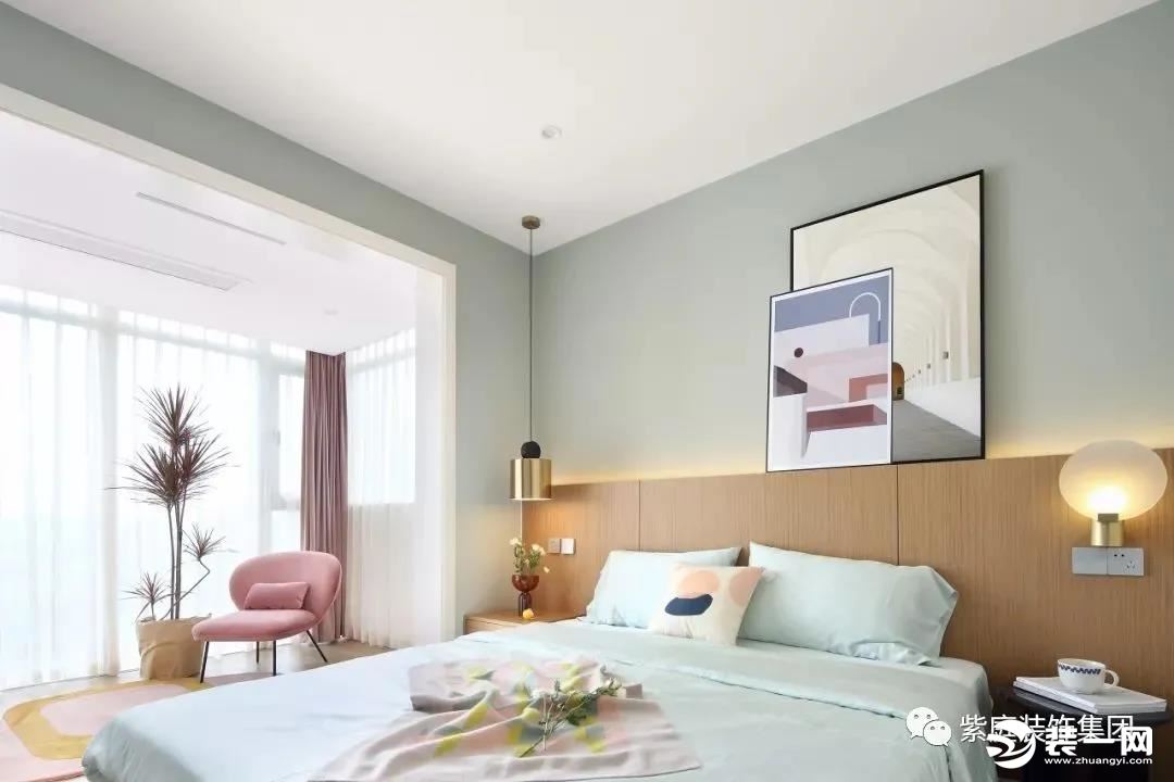 内江紫庭装饰107平案例实景 白色空间基调的现代简约风图
