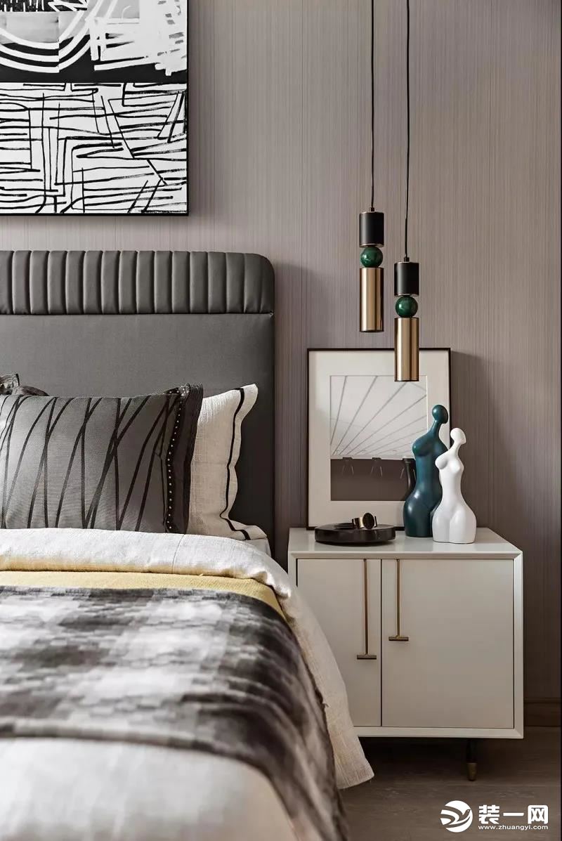 现代轻奢风格 条纹元素卧室装修效果图
