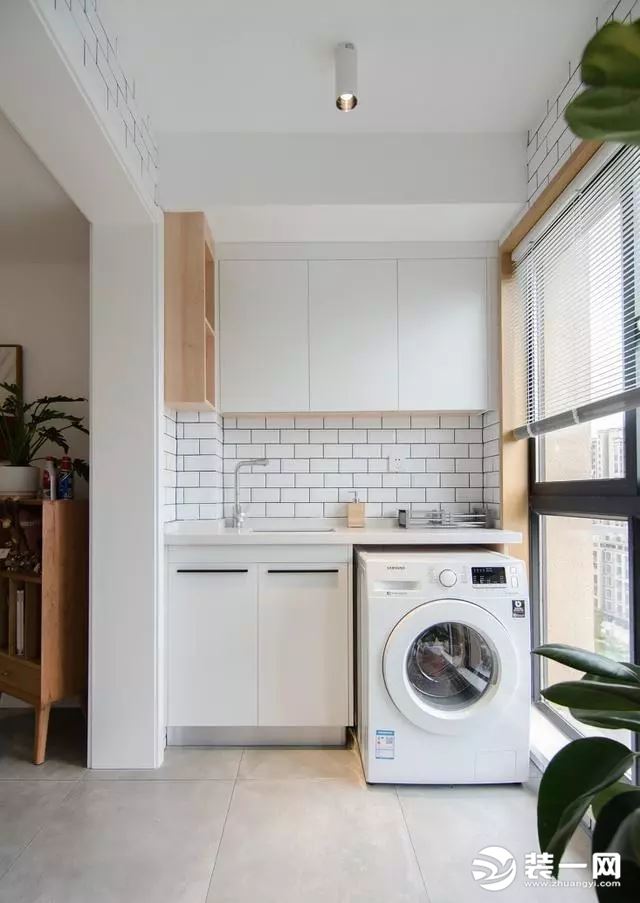 洗衣机定制阳台柜效果图