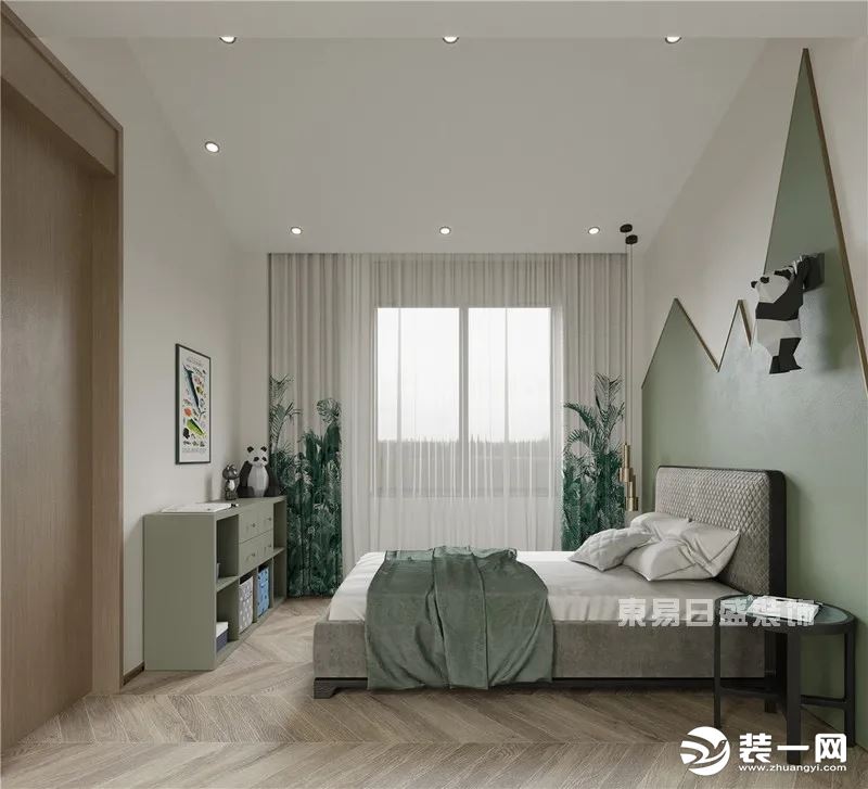 现代中式别墅装修 卧室装修效果图