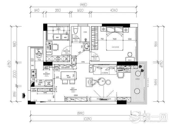 75平北欧风小户型二居室实景案例图