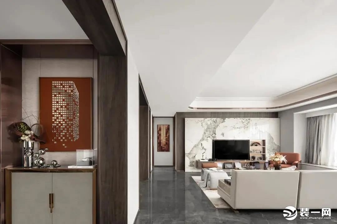 广州阿马丁装饰公司 163平现代简约三室两厅装修案例实景图