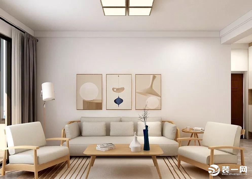 日式原木风格 客厅装修效果图