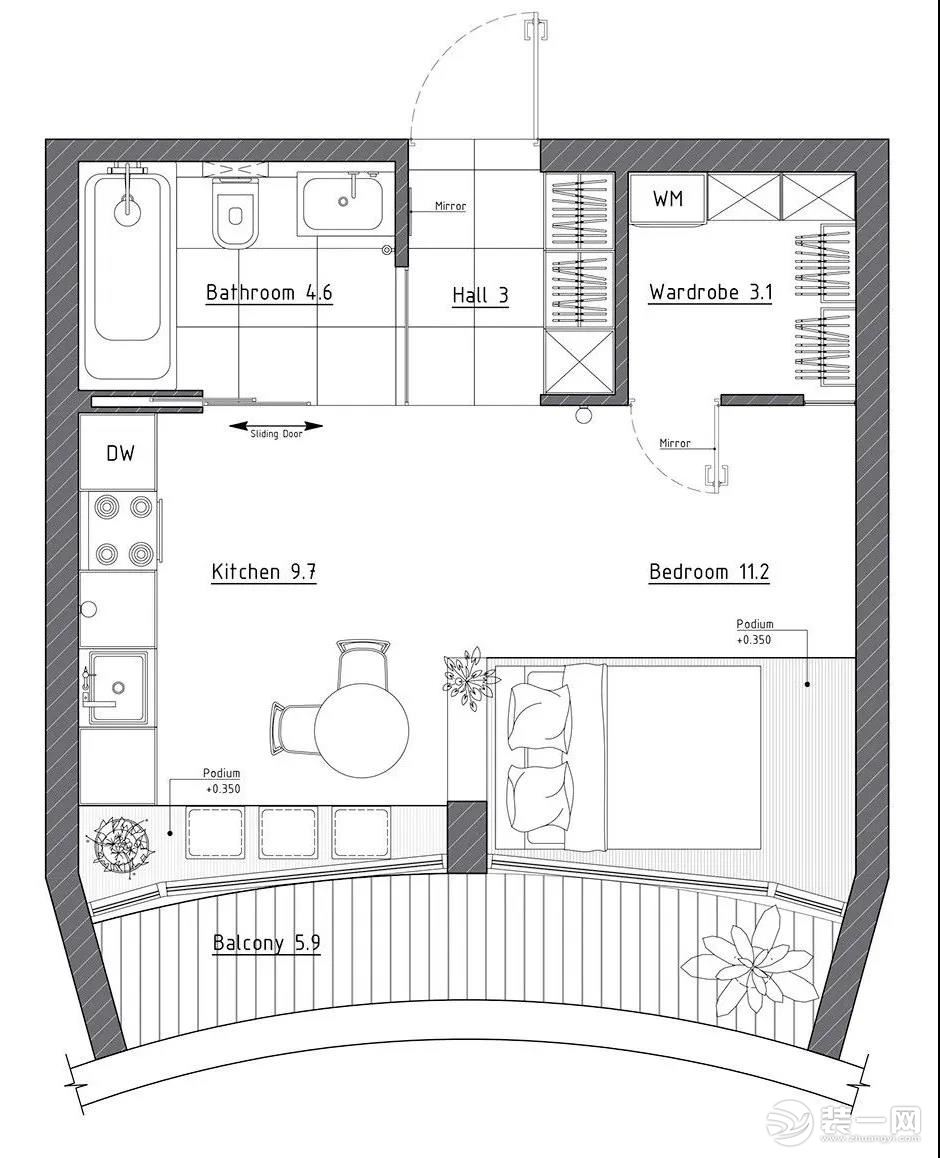房屋空间利用巧妙设计之小户型平面图