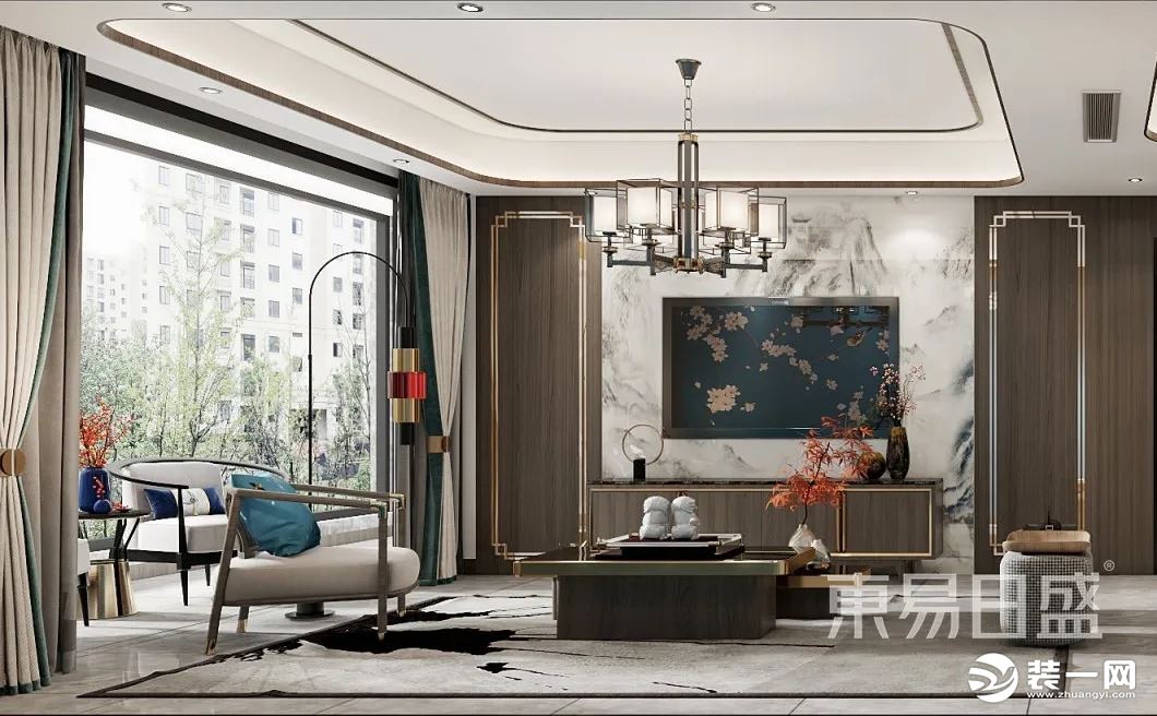 新中式风格 客厅装修效果图
