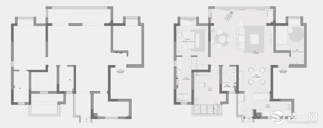 145平四居室轻复古装修风格案例图